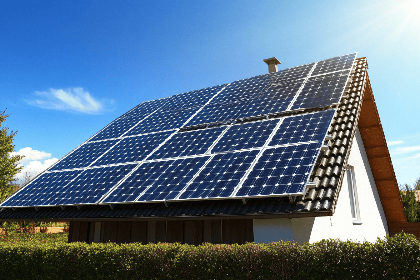 Autonomie énergétique en Belgique : panneaux solaires installés sur une habitation en Wallonie.